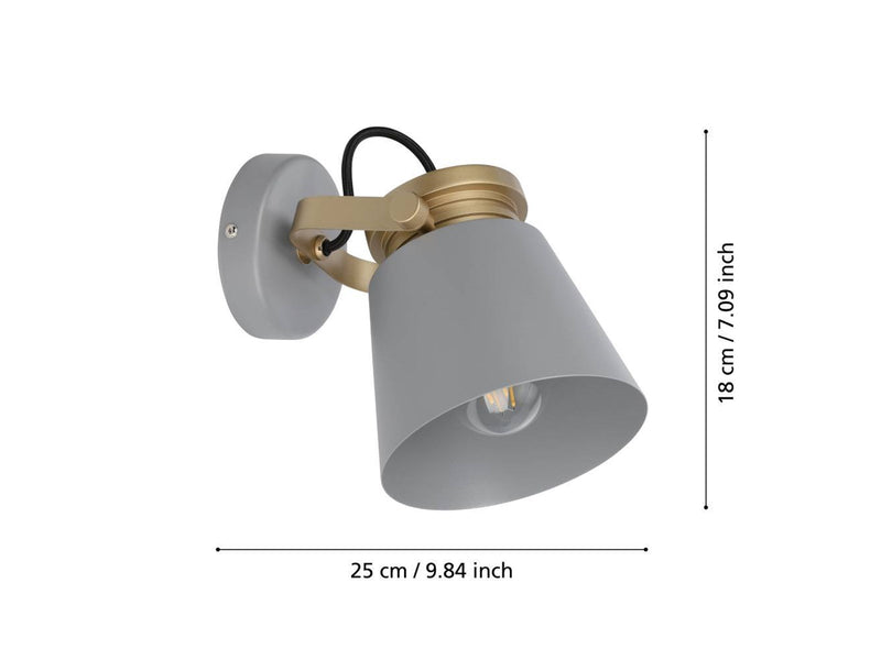 EGLO TWICKEN WALL E27 GRAU/GOLD