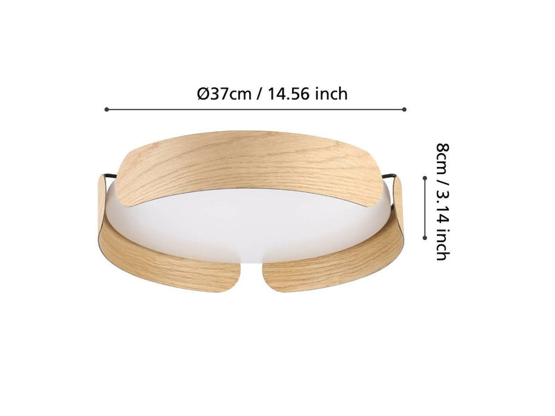 EGLO VALCASOTTO DECKENLEUCHTE Ø370 20W 2400LM 3000K BRAUN/WEISS FSC