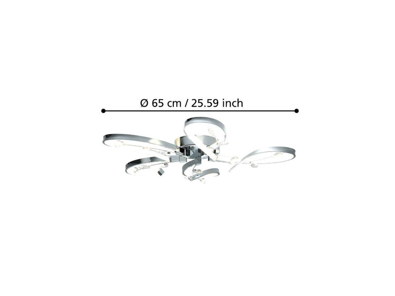 EGLO VALLEMARE DECKENLEUCHTE Ø650 5X800LM CHROM