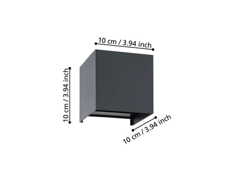 EGLO VALMONTONE WAND 2X3W 1360LM SCHWARZ
