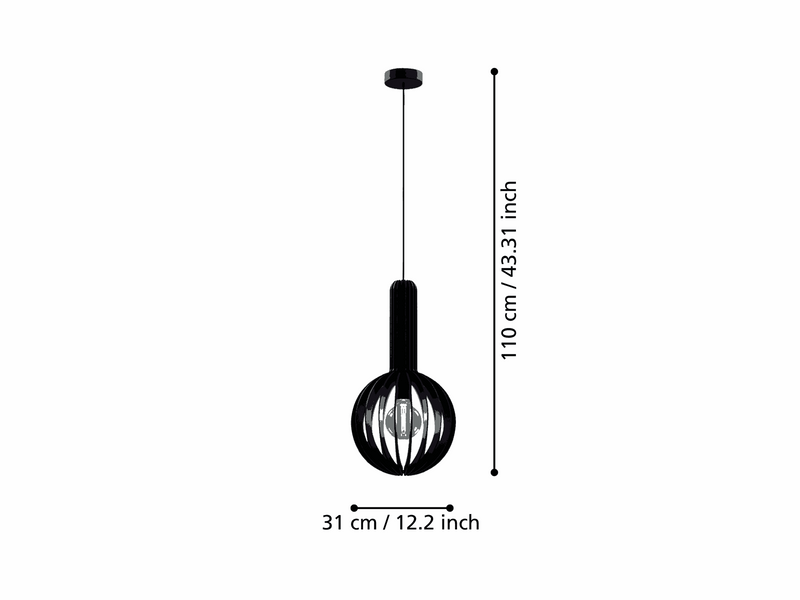 EGLO VELASCO PENDEL Ø310 E27 SCHWARZ