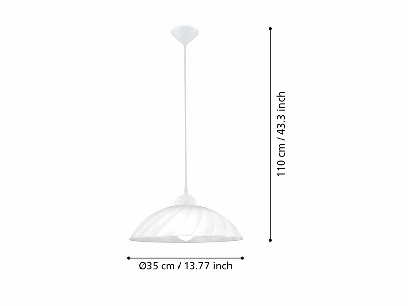 EGLO VETRO PENDELLEUCHTE GLAS WEISS