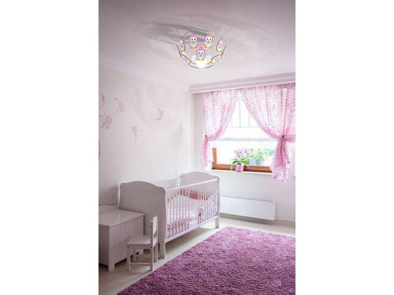 EGLO VIKI 2 DECKENLEUCHTE MIT EULEN ROSA