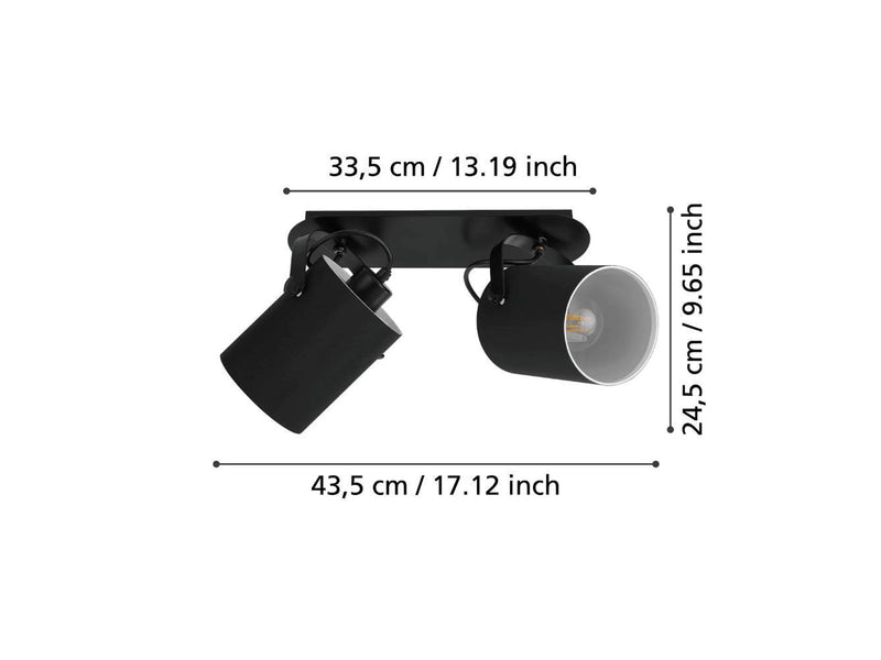 EGLO VILLABATE SPOT 2XE27 L335 SCHWARZ