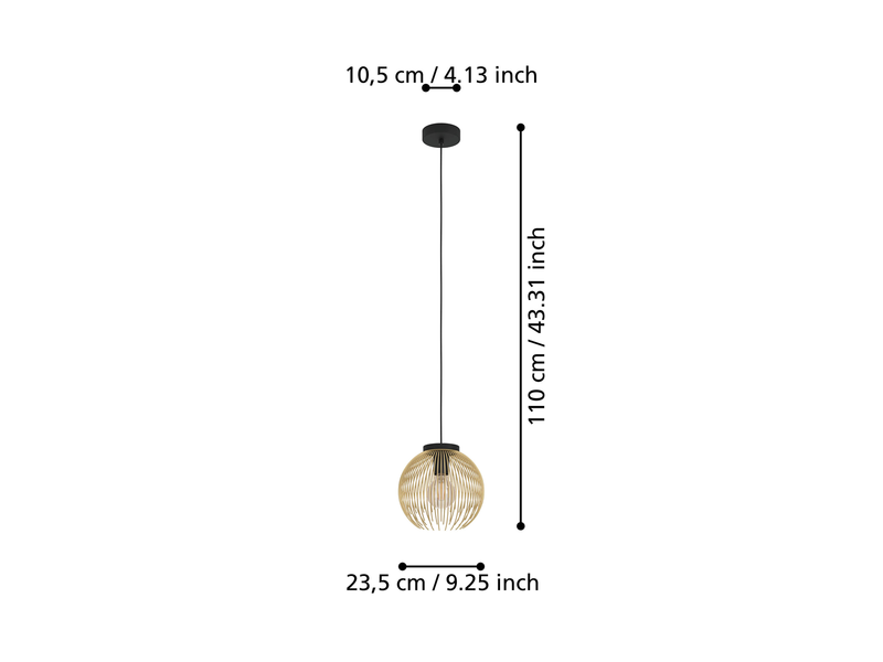 EGLO Venezuela schwarz, gold