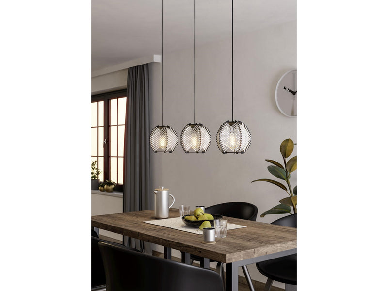 EGLO WAVERTON LANGTISCH L920 E27 SCHWARZ/HOLZ/WEISS