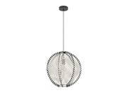 EGLO WAVERTON PENDELLEUCHTE Ø480 E27 SCHWARZ/HOLZ/WEISS