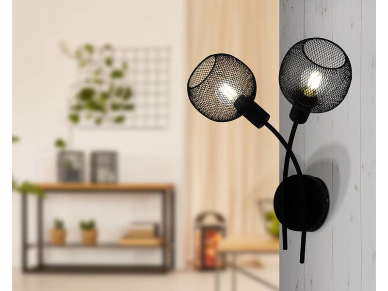 EGLO WRINGTON 1 WALL 2XE14 H355 SCHWARZ