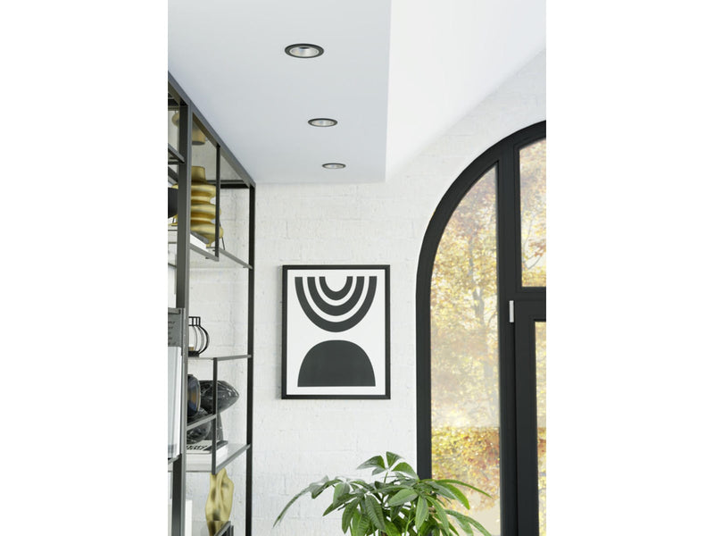 EGLO YEBRA-Z MATTER recessed spot Ø87 RGB/CCT 490lm black/silver