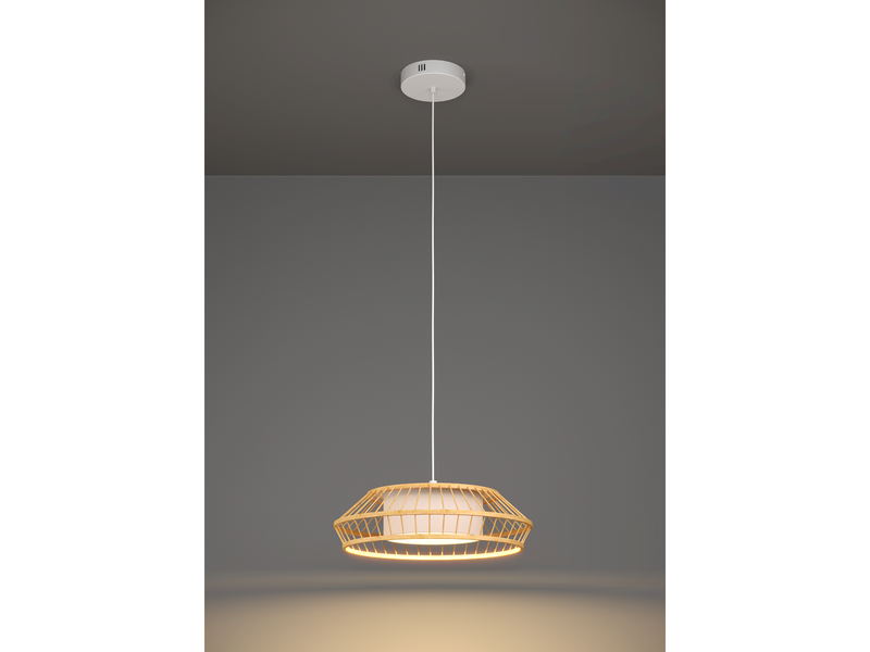 EGLO YUKU-Z PENDELLEUCHTE Ø460 RGBTW WEISS/BAMBUS