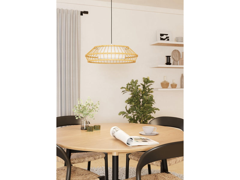 EGLO YUKU-Z PENDELLEUCHTE Ø460 RGBTW WEISS/BAMBUS