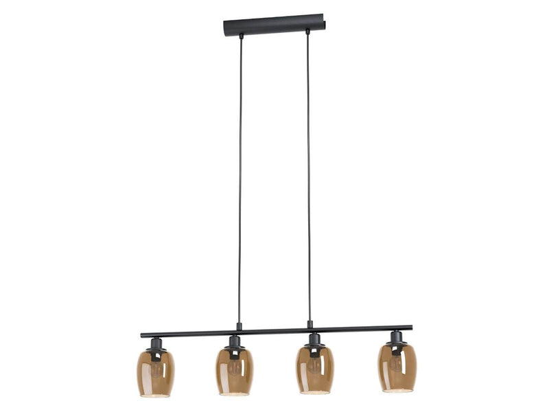 EGLO ZABALEA LANGER TISCH 4XE14 L785 SCHWARZ/AMBER