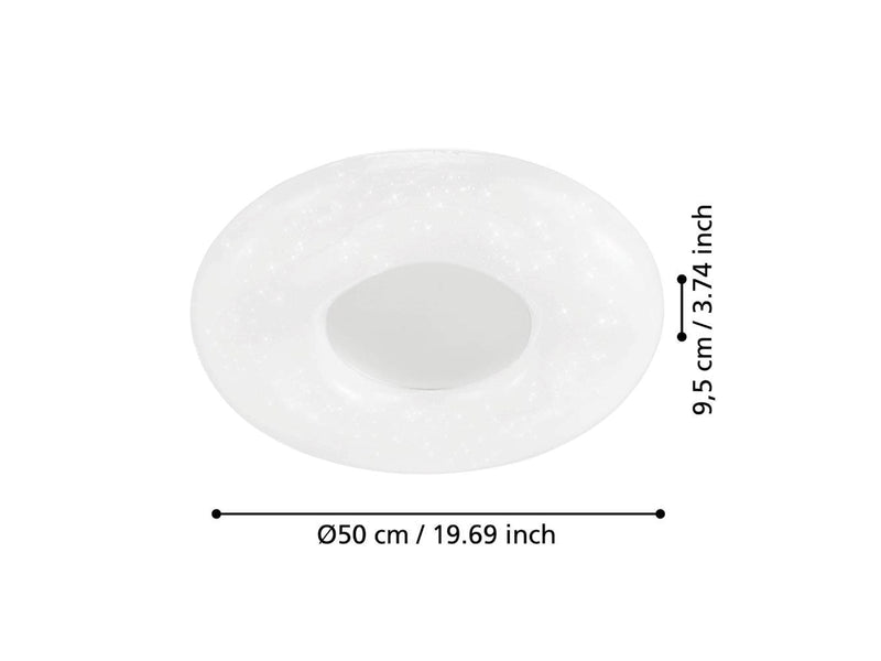 EGLO ZAMODILO DECKENLEUCHTE 2600LM Ø500 KRISTALLWEISS