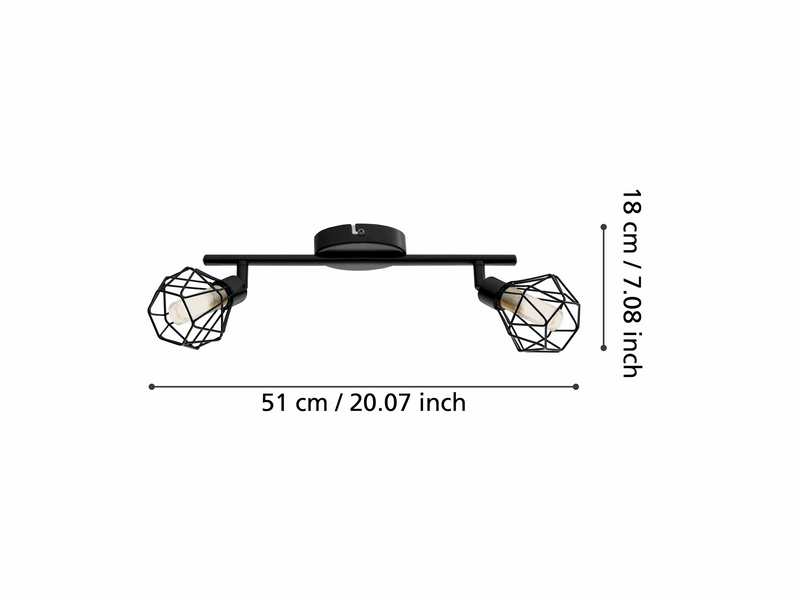 EGLO ZAPATA 1 SPOT 2X300LM SCHWARZ