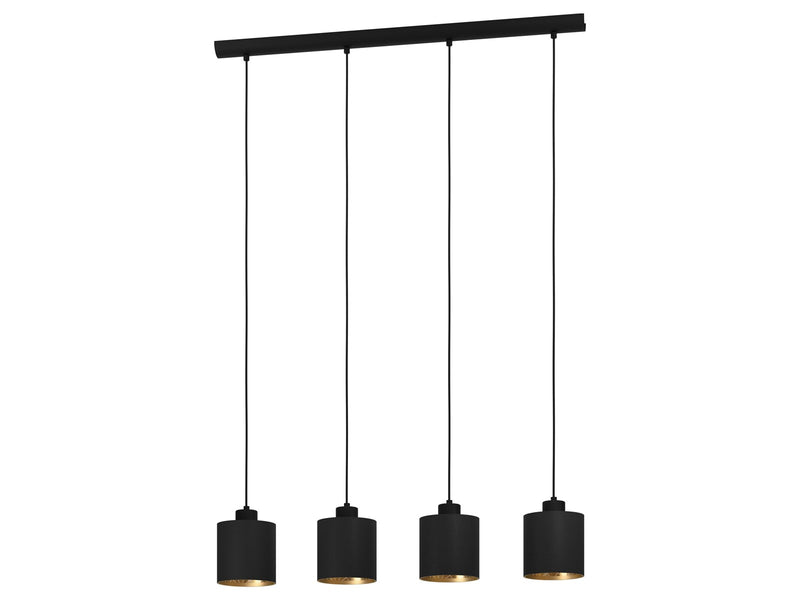 EGLO ZARAGOZA pendant 4xE27 L925, black/gold