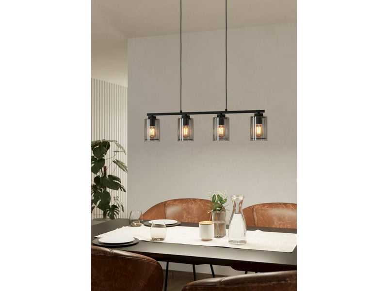EGLO ZOCABON LONG TABLE 4XE27 SCHWARZ/KLAR