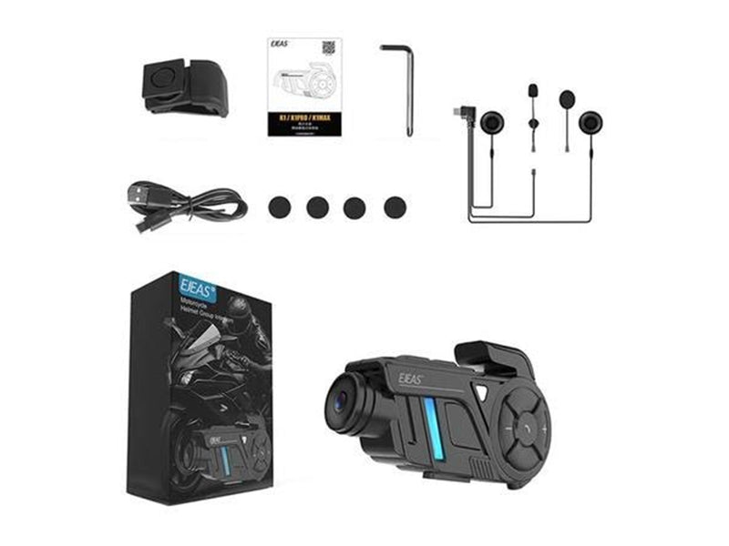 EJEAS K1 Pro Motorcycle Intercom with Recorder