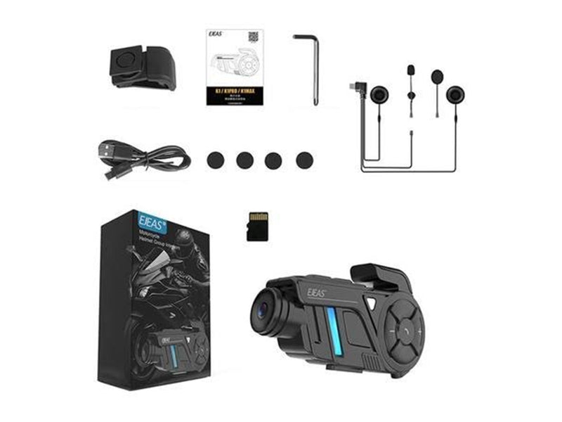 EJEAS K1 Pro+ Motorcycle Intercom with Recorder