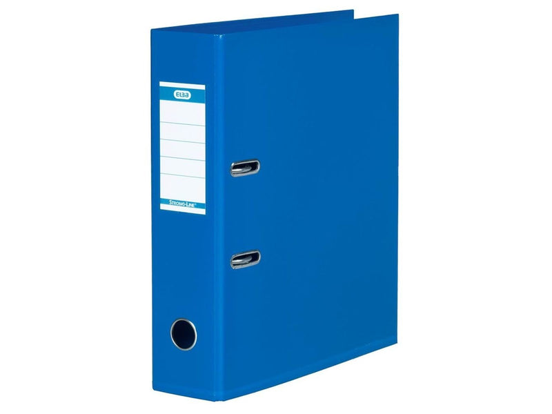 ELBA  "Strong-Line" Lever Arch File PP exchangeable spine label  C.Blue A4 8 cm