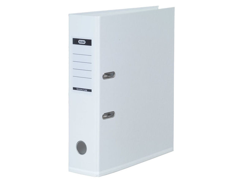 ELBA  "Strong-Line" Lever Arch File PP exchangeable spine label  White A4 8 cm