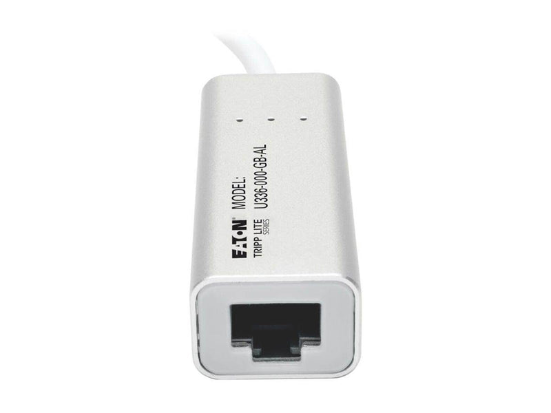 Eaton Series USB 3.0 SuperSpeed to Gigabit Ethernet NIC Network Adapter RJ45 10/100/1000 Aluminum White