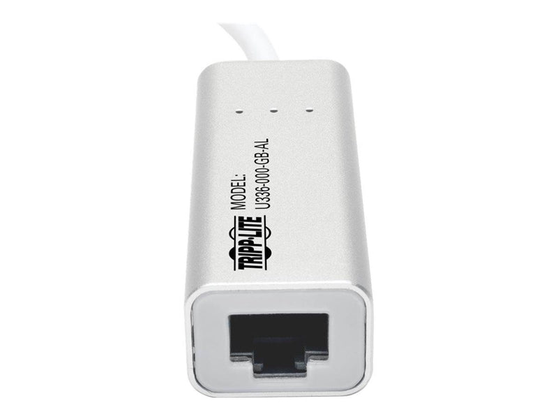 Eaton Series USB 3.0 SuperSpeed to Gigabit Ethernet NIC Network Adapter RJ45 10/100/1000 Aluminum White