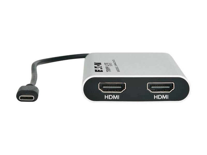 Eaton Tripp Lite Series USB-C Adapter Dual Display - 4K 60 Hz HDMI 100W PD Passthrough Silver