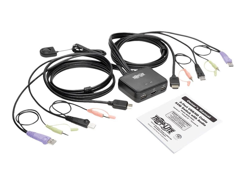 Eaton series 2-Port USB/HD Cable KVM Switch with Audio/Video Cables and USB Peripheral Sharing