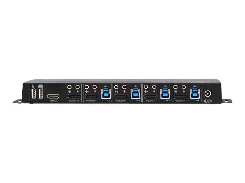 Eaton series 4-Port DisplayPort KVM with Dual Console Ports (DP and HDMI) 4K 60Hz 4:4:4 DP1.4 with IR Remote