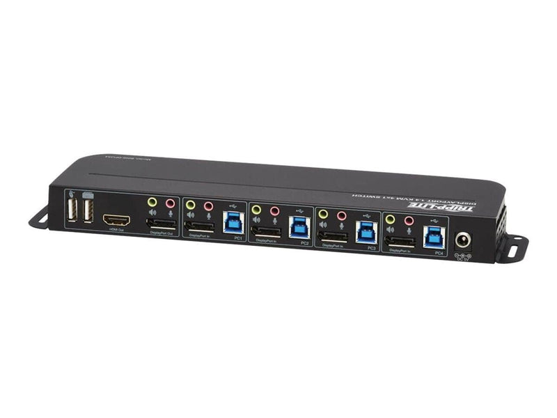 Eaton series 4-Port DisplayPort KVM with Dual Console Ports (DP and HDMI) 4K 60Hz 4:4:4 DP1.4 with IR Remote