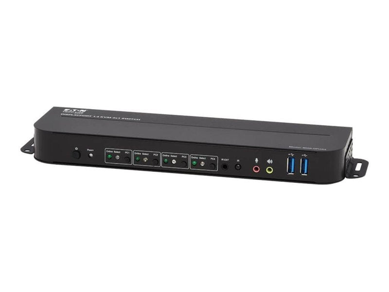 Eaton series 4-Port DisplayPort KVM with Dual Console Ports (DP and HDMI) 4K 60Hz 4:4:4 DP1.4 with IR Remote