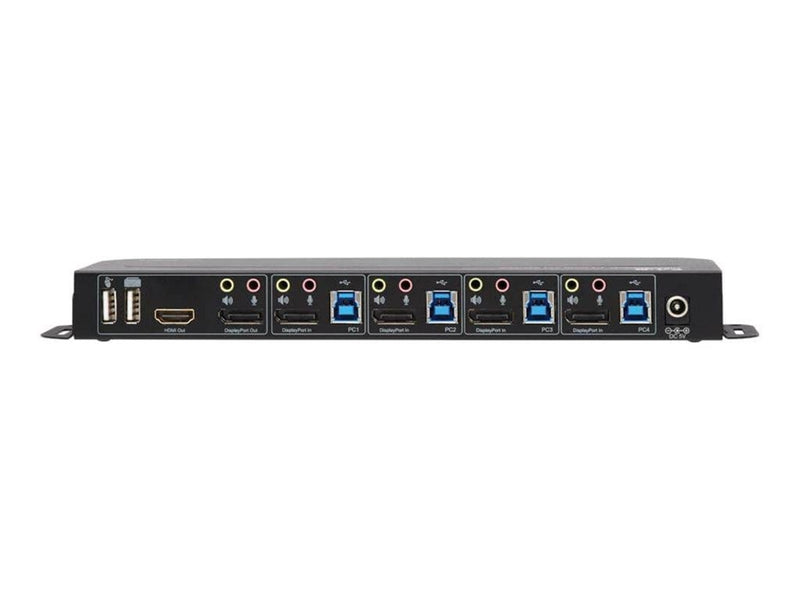 Eaton series 4-Port DisplayPort KVM with Dual Console Ports (DP and HDMI) 4K 60Hz 4:4:4 DP1.4 with IR Remote