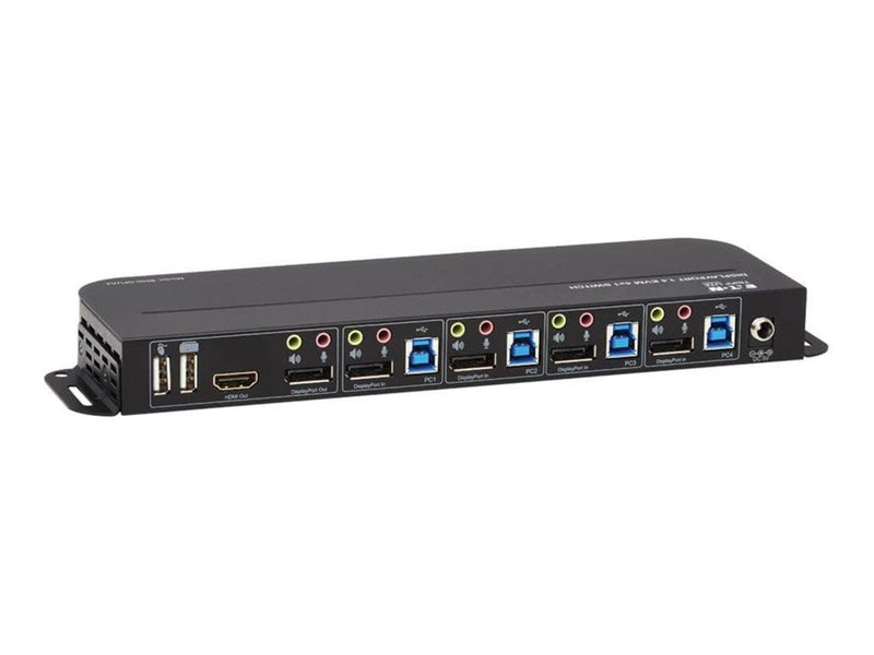 Eaton series 4-Port DisplayPort KVM with Dual Console Ports (DP and HDMI) 4K 60Hz 4:4:4 DP1.4 with IR Remote