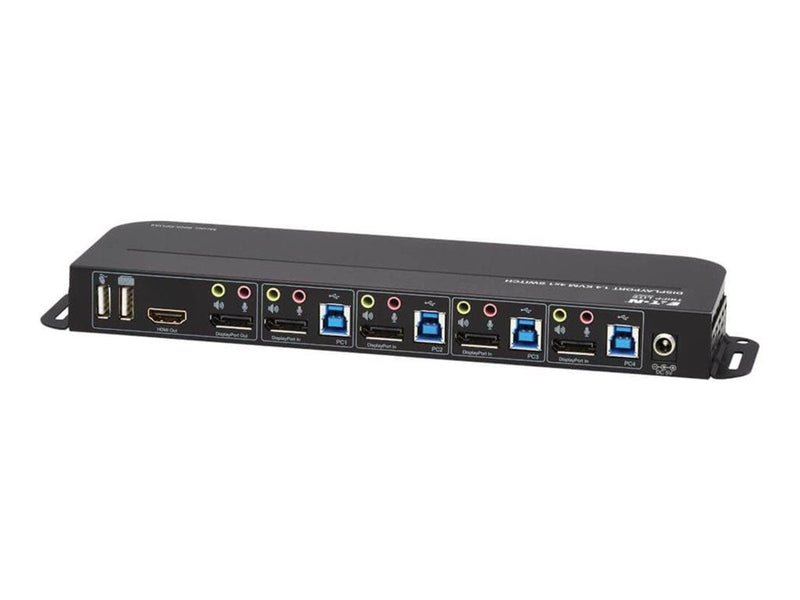 Eaton series 4-Port DisplayPort KVM with Dual Console Ports (DP and HDMI) 4K 60Hz 4:4:4 DP1.4 with IR Remote