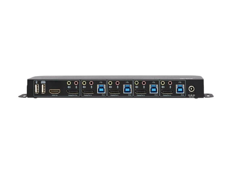 Eaton series 4-Port DisplayPort KVM with Dual Console Ports (DP and HDMI) 4K 60Hz 4:4:4 DP1.4 with IR Remote