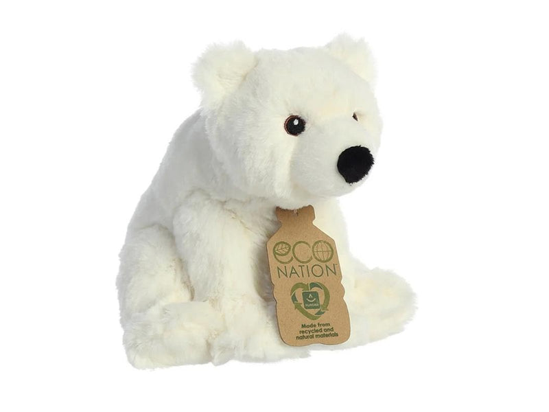 Eco Nation – Plush Toy / Cuddly Sitting Polar Bear 19 cm Eco-Friendly