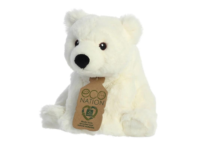 Eco Nation – Plush Toy / Cuddly Sitting Polar Bear 19 cm Eco-Friendly