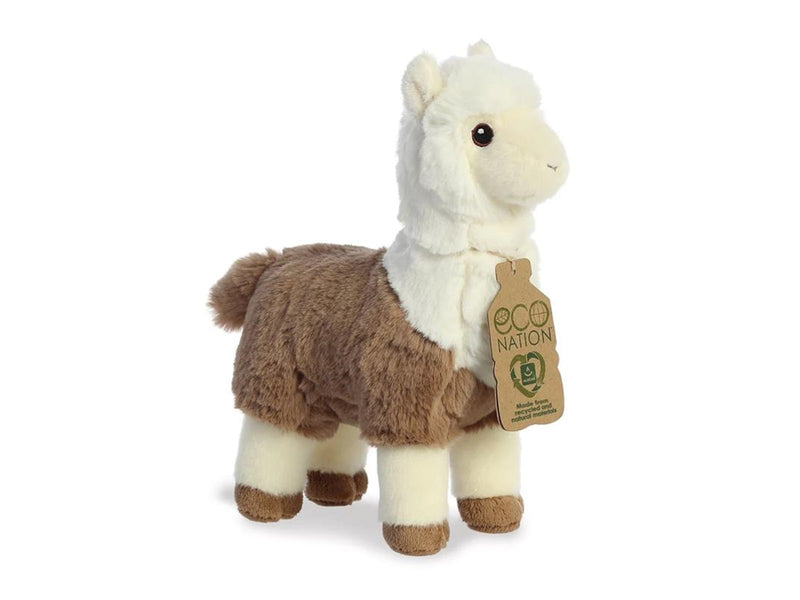 Eco Nation – Plush Toy / Cuddly White-Brown Alpaca 24 cm Eco-Friendly