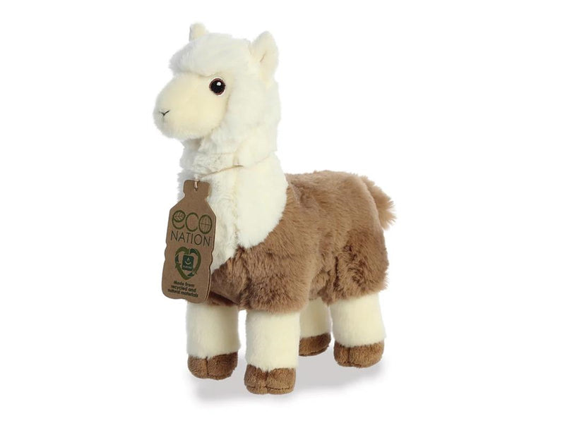 Eco Nation – Plush Toy / Cuddly White-Brown Alpaca 24 cm Eco-Friendly