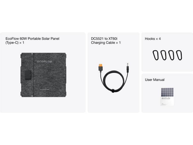 EcoFlow 60 W Portable Solar Panel - USB-C & XT60i