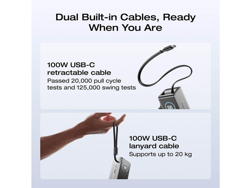 EcoFlow RAPID 25K 170W - 2x Built-in 100W USB-C Cables - 25000 mAh