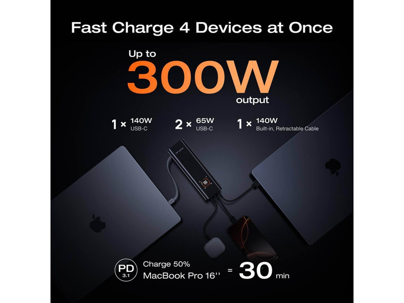 EcoFlow RAPID Pro 27K - 300W - Integriertes 140W USB-C-Kabel - 27650 mAh