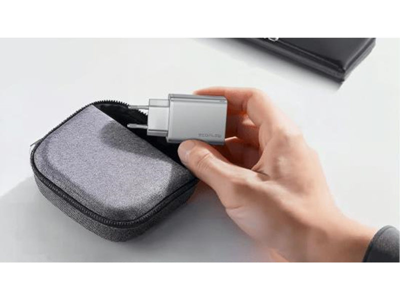 EcoFlow Rapid - GaN Fast Charger 65W (USB-A & 2x USB-C) + 1m 100w USB-C cable