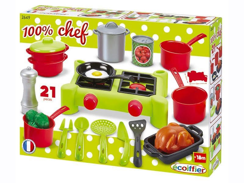 Ecoiffier - 100% Chef Stove 12pcs.