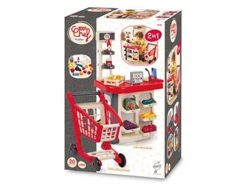 Ecoiffier Grocery counter + Trolley