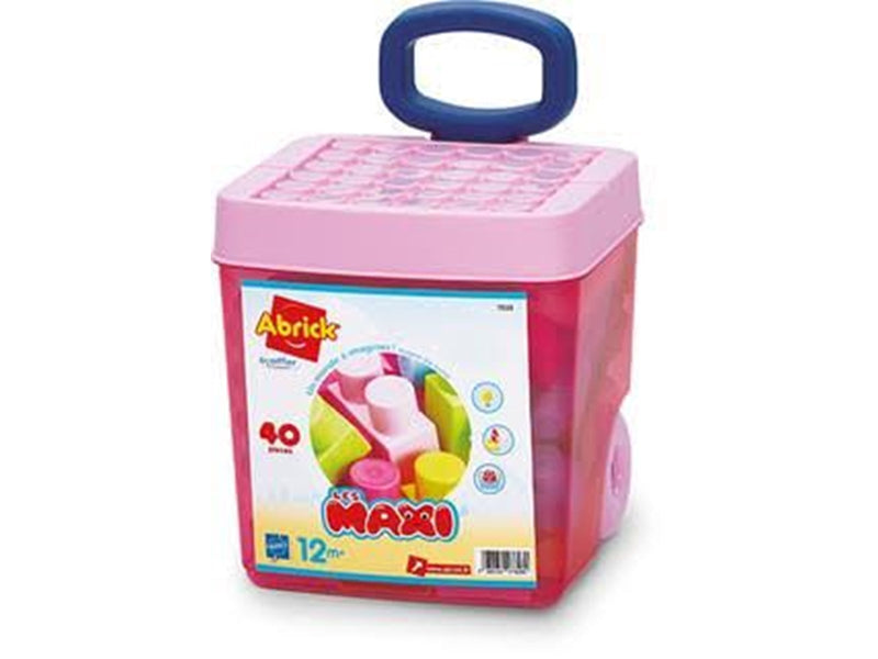Ecoiffier Pink trolley bricks 40 pieces