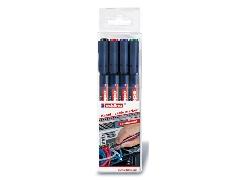 Edding e-8407 cable marker set of 4 assorted