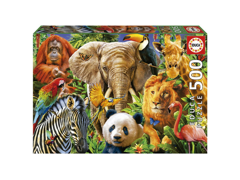 Educa 500 Wild Animal Collage