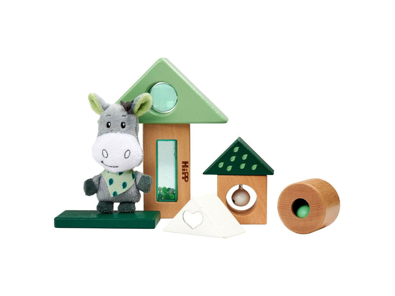 Eichhorn Baby Hipp Wooden Sound Blocks with Donkey Plush Toy