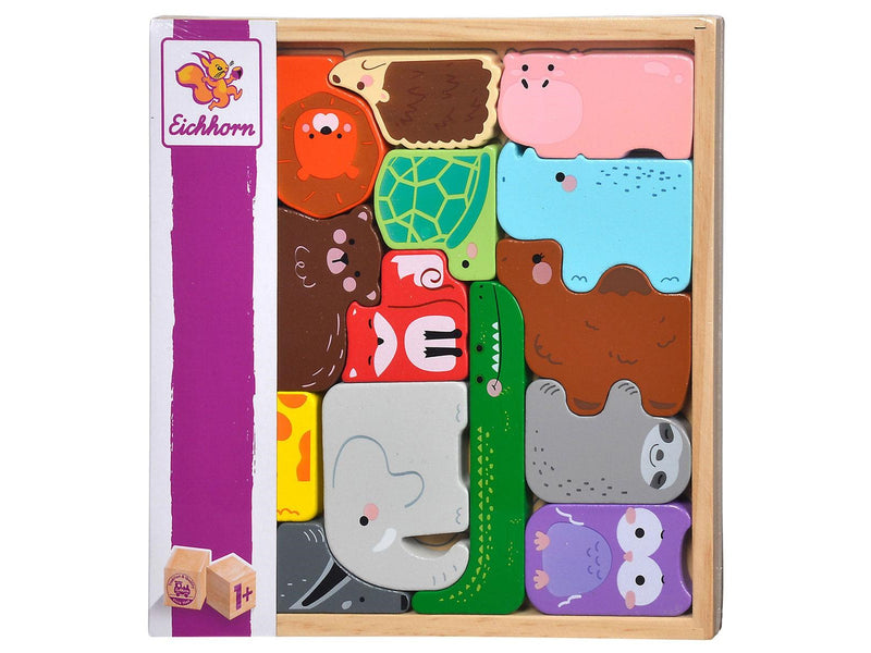 Eichhorn Wooden Animal Shapes in Wooden Box 14 pcs.